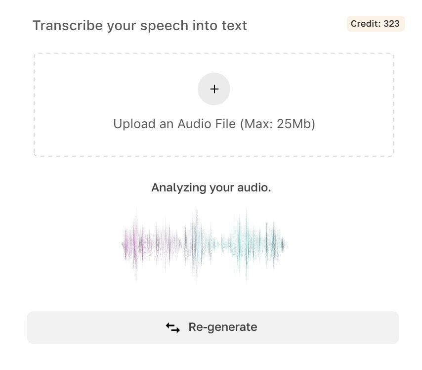 Upload, Analyse, Generate.